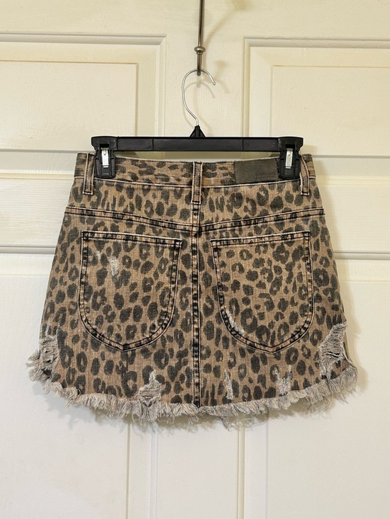 Carmar Leopard Print Mini Skirt with Front Zip - Brown and Black - Picture 3 of 16